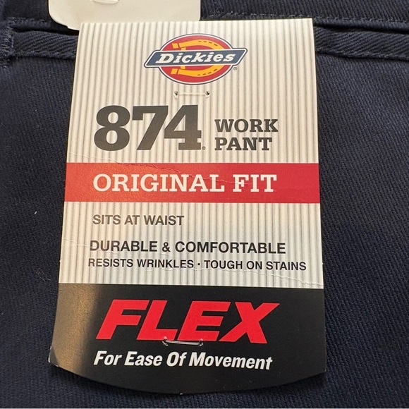 Dickies Original 874 Work Pants Navy Blue Wear Skater Flat Front Men’s 46X30 NWT - Picture 5 of 6